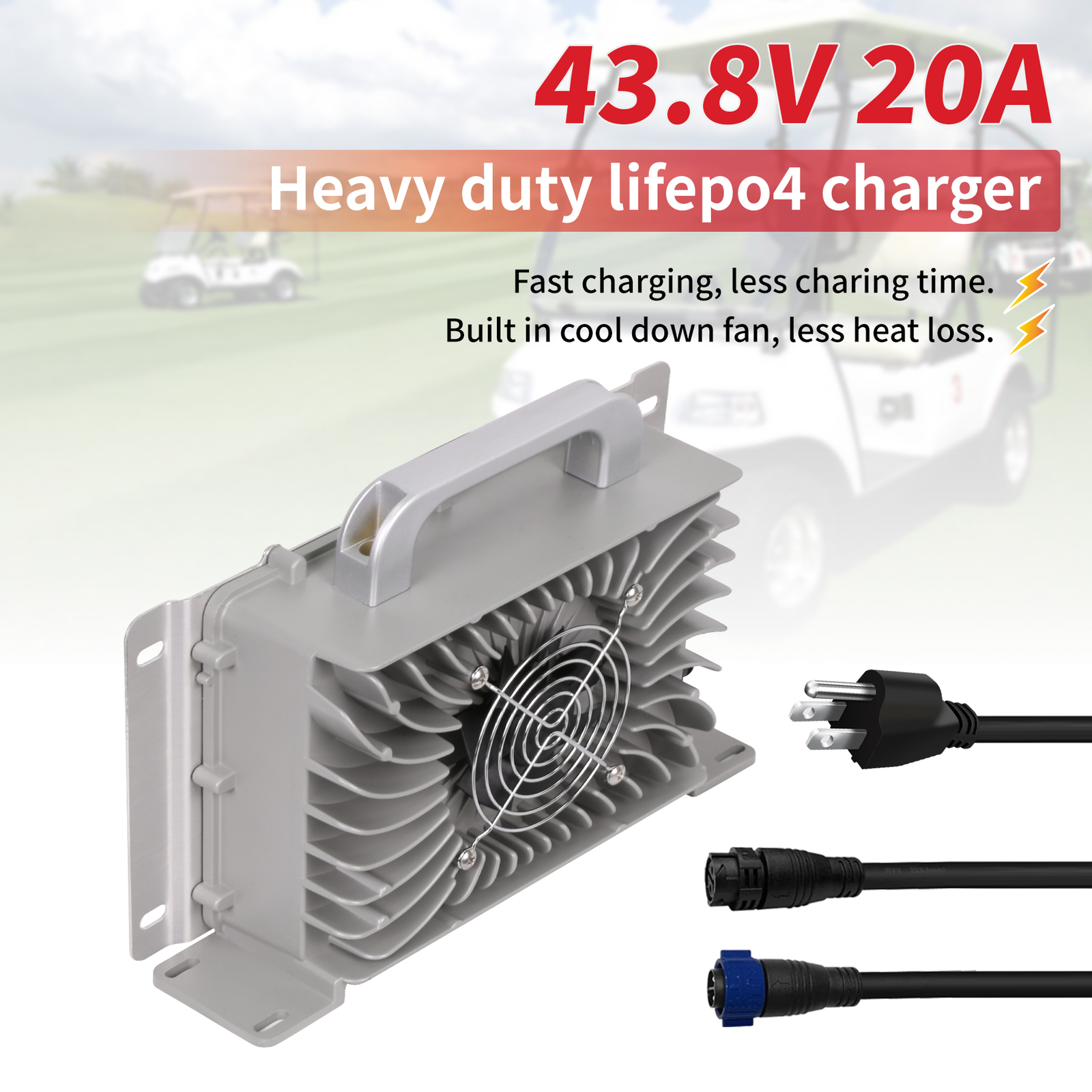 36V 105Ah Battery LiFePO4 Lithium Golf Cart A+Cells 200A BMS+Monitor+20A Charger