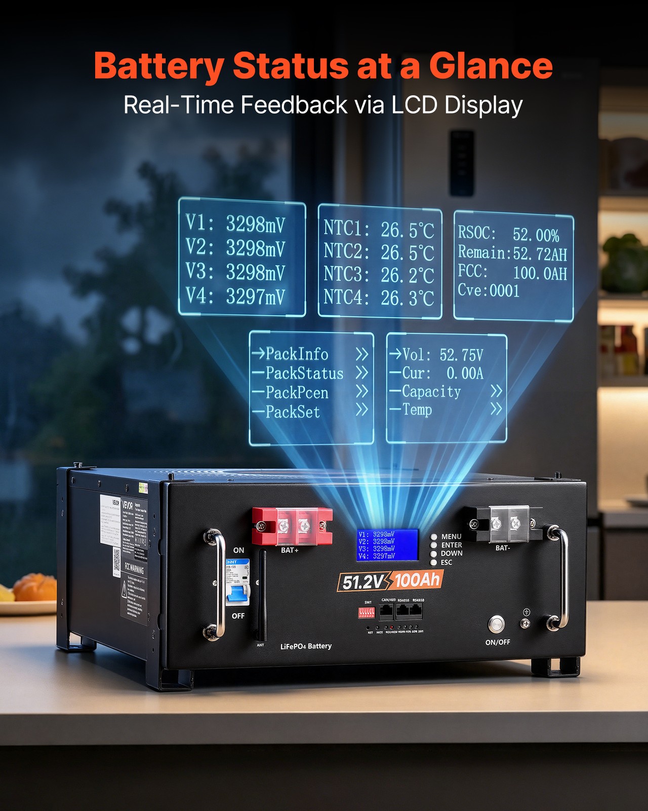 VEVOR Home Power Station Backup Power 5120Wh LiFePO4 Lithium AC 10000W Inverter