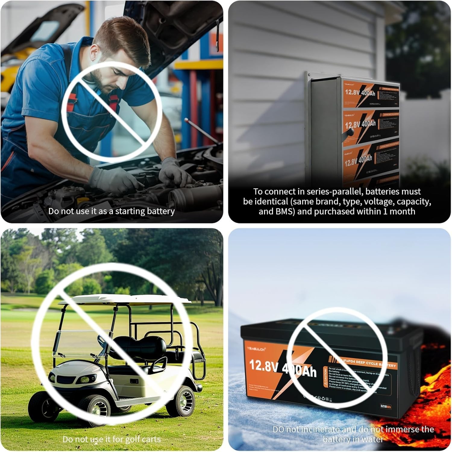 12V 400Ah LiFePO4 Lithium Battery Up to 15000 Deep Cycle LiFePO4 Battery Perfect