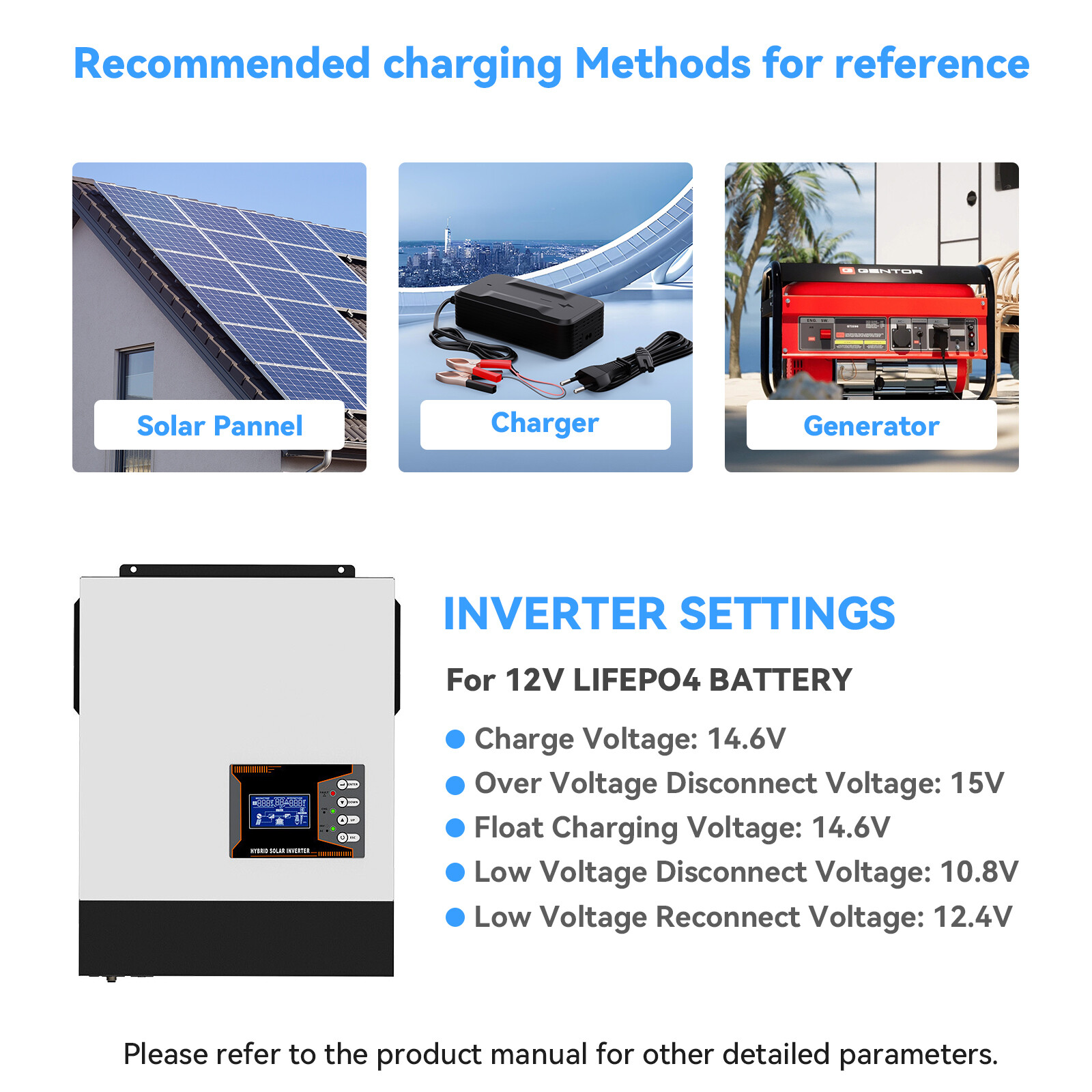 12V 180Ah Lithium Battery LiFePO4 100A BMS for Solar RV Trolling motor Off-grid