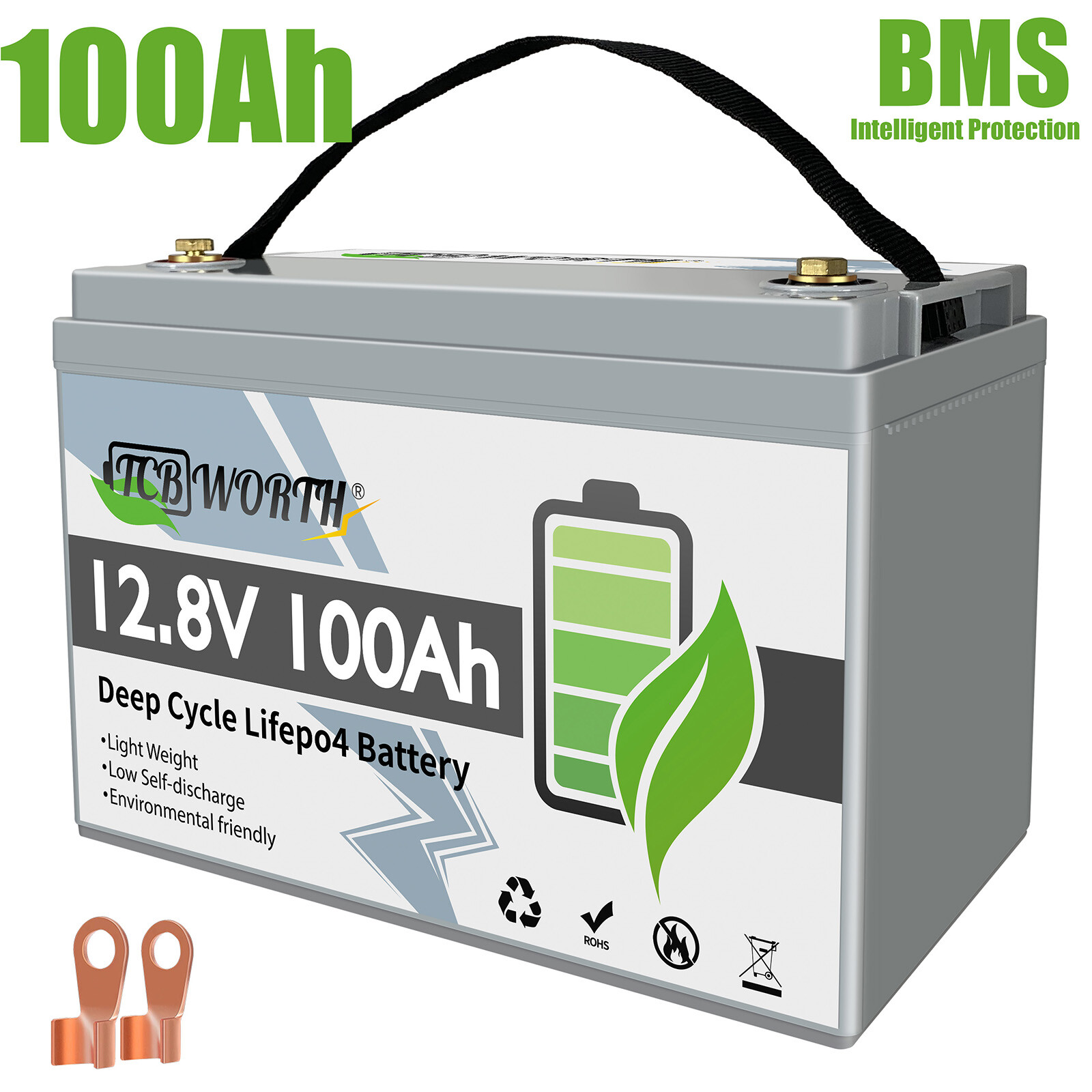 12V 100Ah LiFePO4 Lithium Battery Group 31 BMS Deep Cycle For RV Solar Off-grid