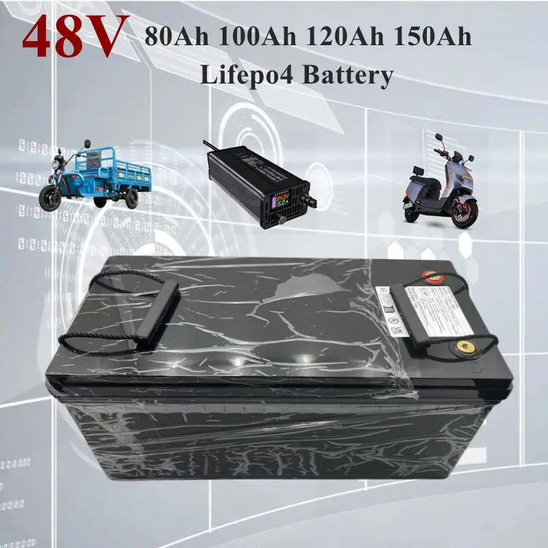 SKone 48V LiFePO4 Battery, 150Ah 120Ah 100Ah 80Ah, for 5KW Motorhome, Solar Ener