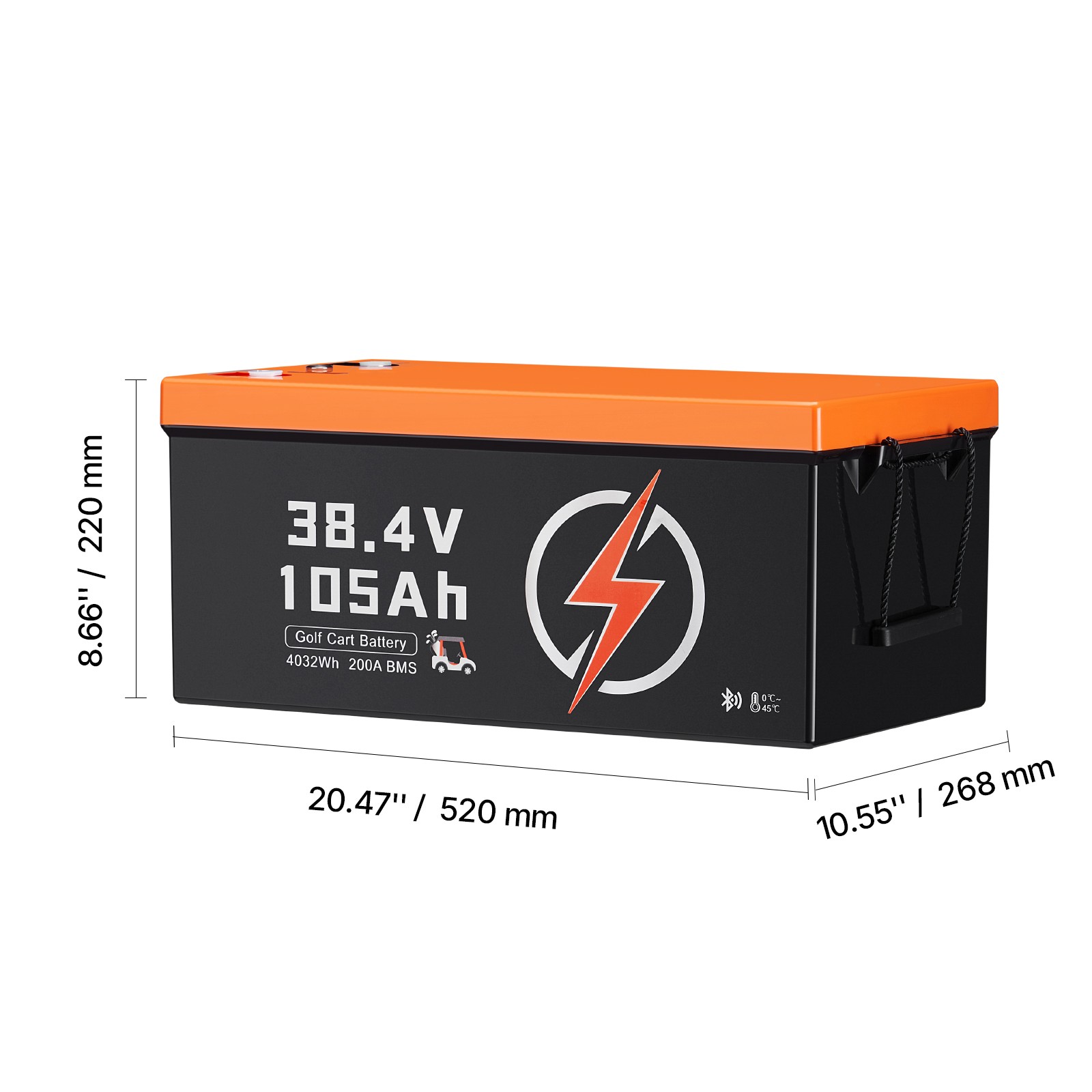 Uimoso 36V 105Ah Golf Cart Lithium Battery 20A Charger LCD Monitor & 4000+ Cycle