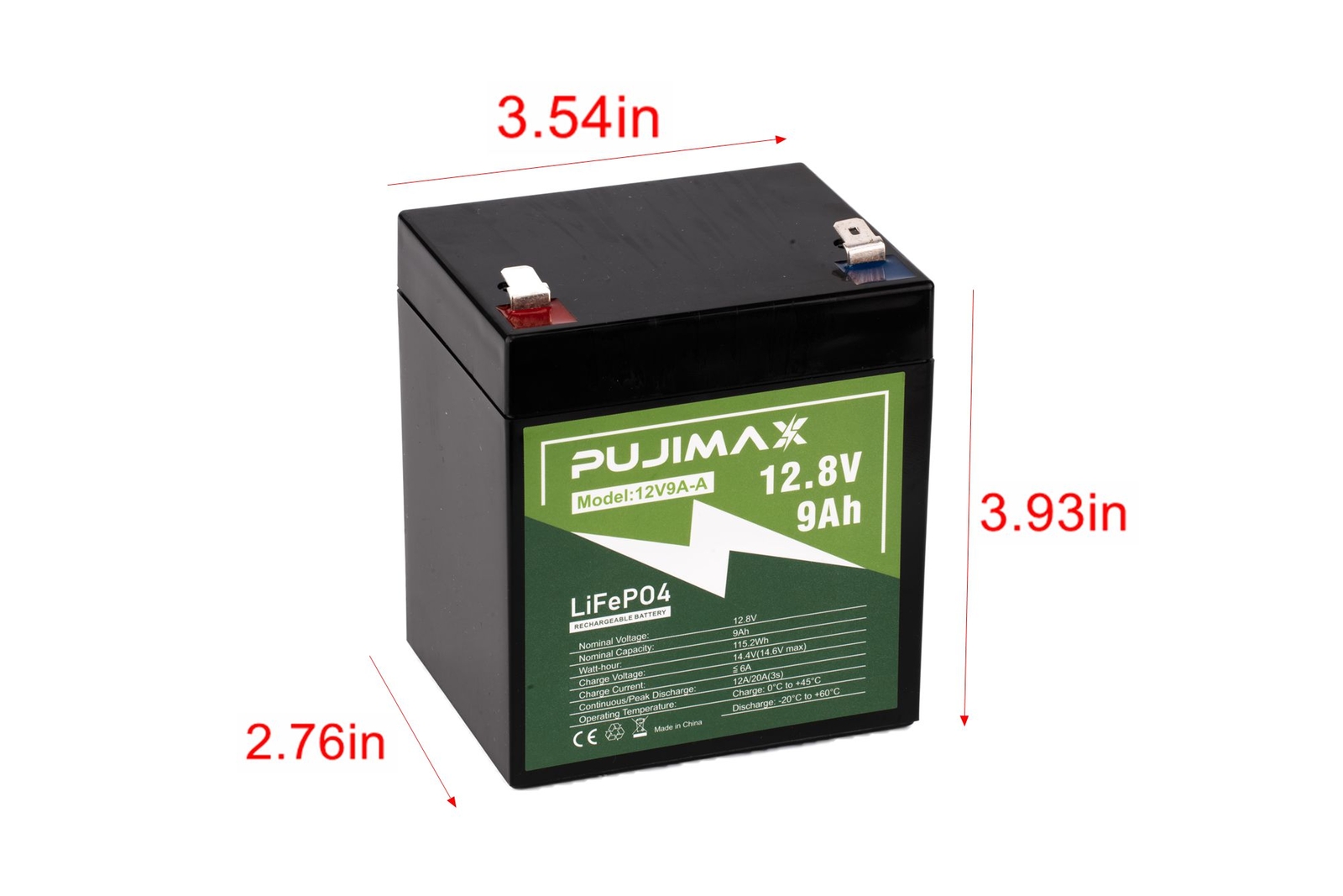 LiFePO4 Lithium Battery 2000 Cycles Rechargeable Battery Solar System 12V 9Ah