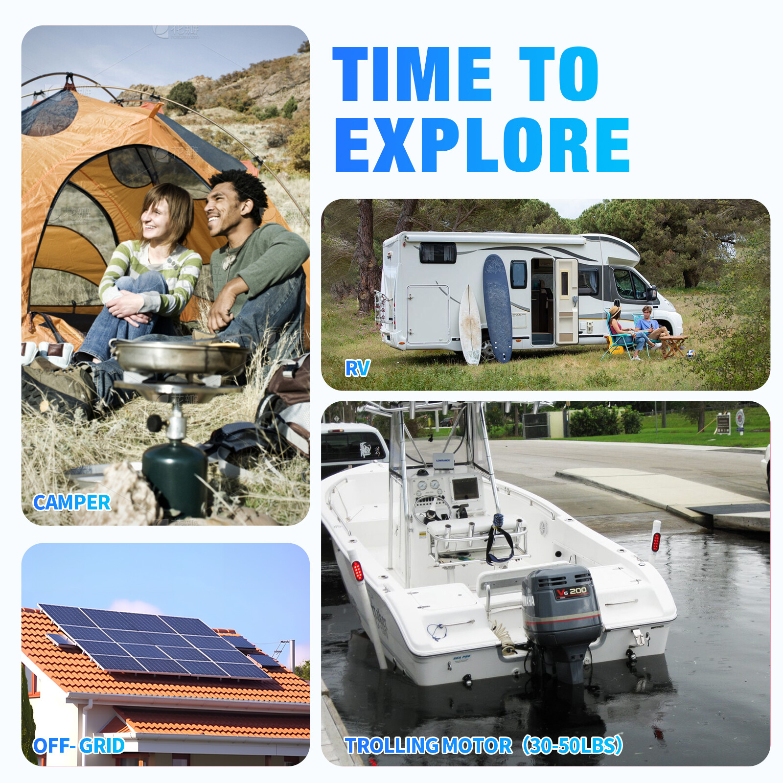 12V 100Ah LiFePO4 Lithium Battery 100A BMS for Solar RV Off-grid Trolling Boat