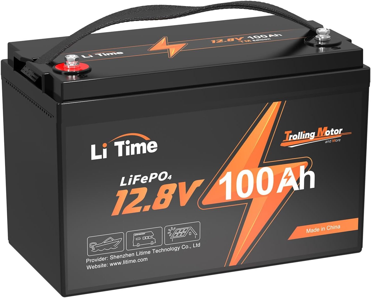 LiTime 12V 100Ah TM LiFePO4 Lithium Battery with Low-Temp Protection BMS