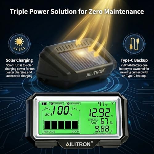 12V Battery Tester Wireless Battery Monitor 433MHz Wireless Battery Tester