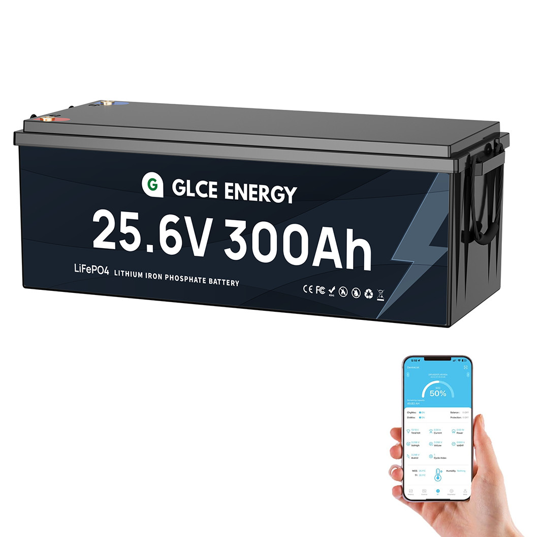 GLCE 24V 300Ah LiFePO4 Lithium Battery Bluetooth 15000+Cycle 200A BMS RV Solar