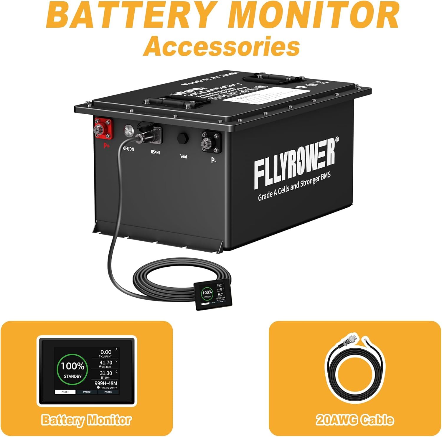 Lifepo4 48V 105AH Golf Cart Battery with 200A BMS 15000+ Deep Cycles+20A Charger