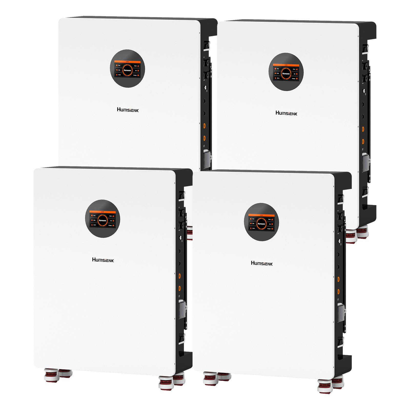4Pcs Humsienk 64KWh 48V 314Ah 300Ah LiFePO4 Battery Wall-Mounted Home Storage