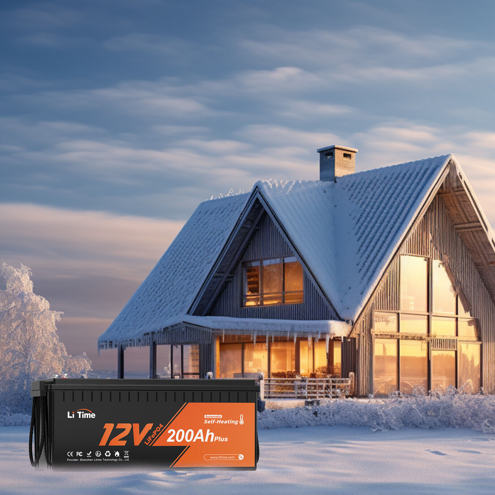 Litime 12V 200Ah Plus Heated LiFePO4 Lithium Battery Heating -4°F For Off-grid