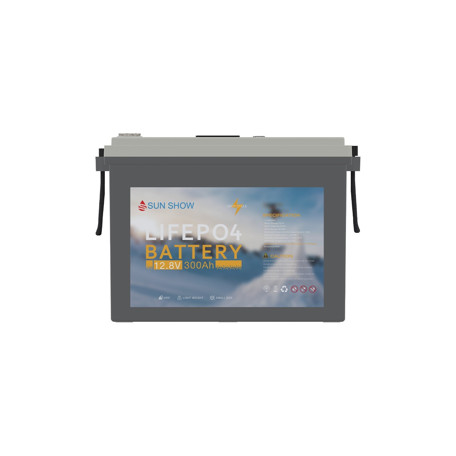 12.8V 300Ah LiFePO4 Lithium Battery BMS 150A IP65 Marine Trolling Motor 3840Wh