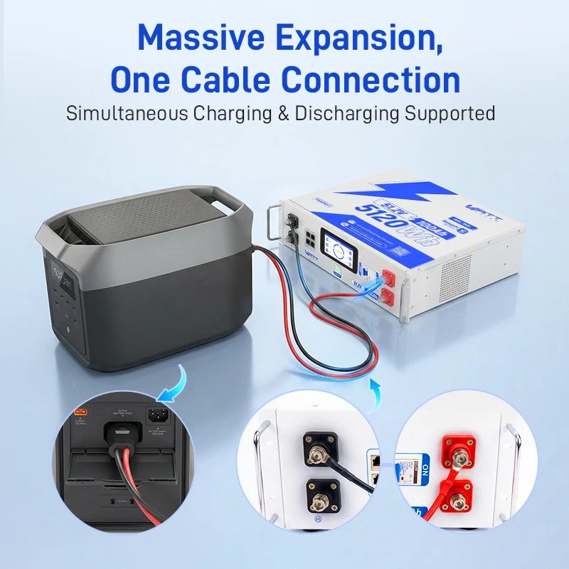 2pcs Cable M8 to XT150 for 48V 100Ah Server Rack Battery Ecoflow Expansion New