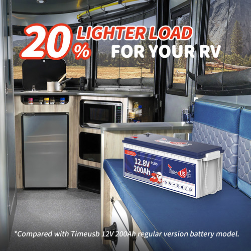 12V 200Ah LiFePO4 Lithium Battery With 200A BMS Deep Cycle 2560W For RV Off-grid