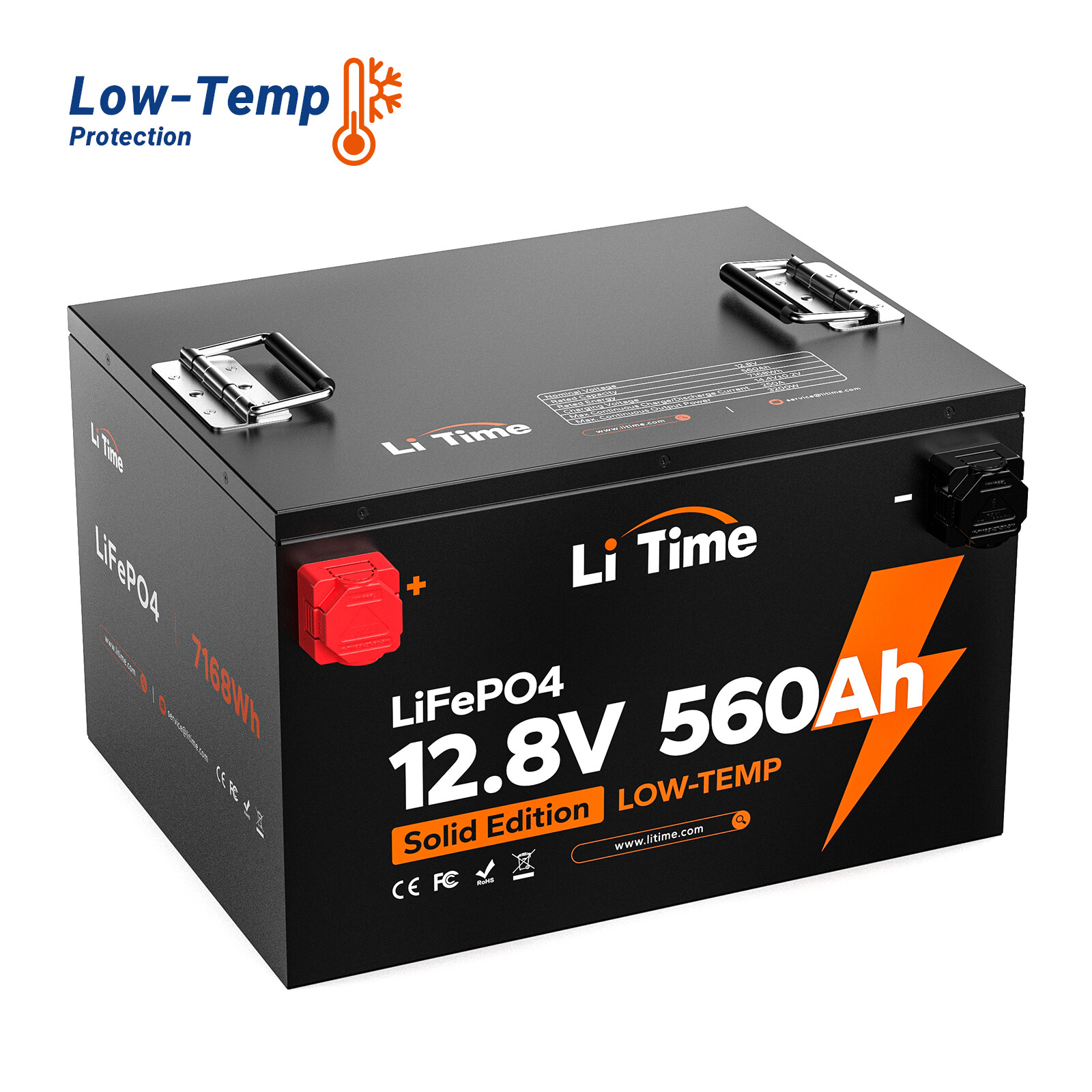 LiTime 12V 560Ah 7168Wh LiFePO4 Lithium Battery For Solar Off-grid-Refurbished