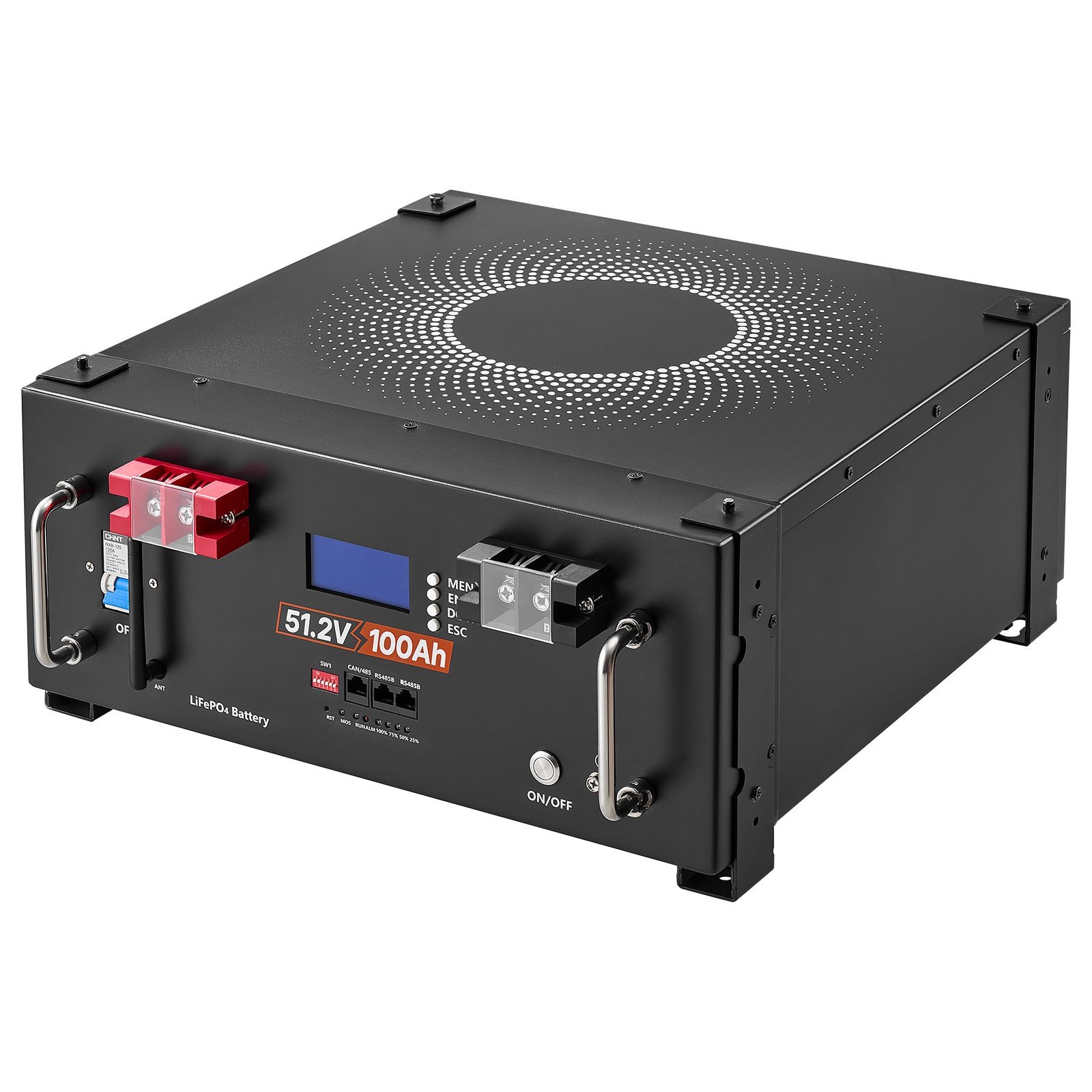 48V 100Ah LiFePO4 Lithium Battery, Built – in 100A BMS, 51.2V Server Rack