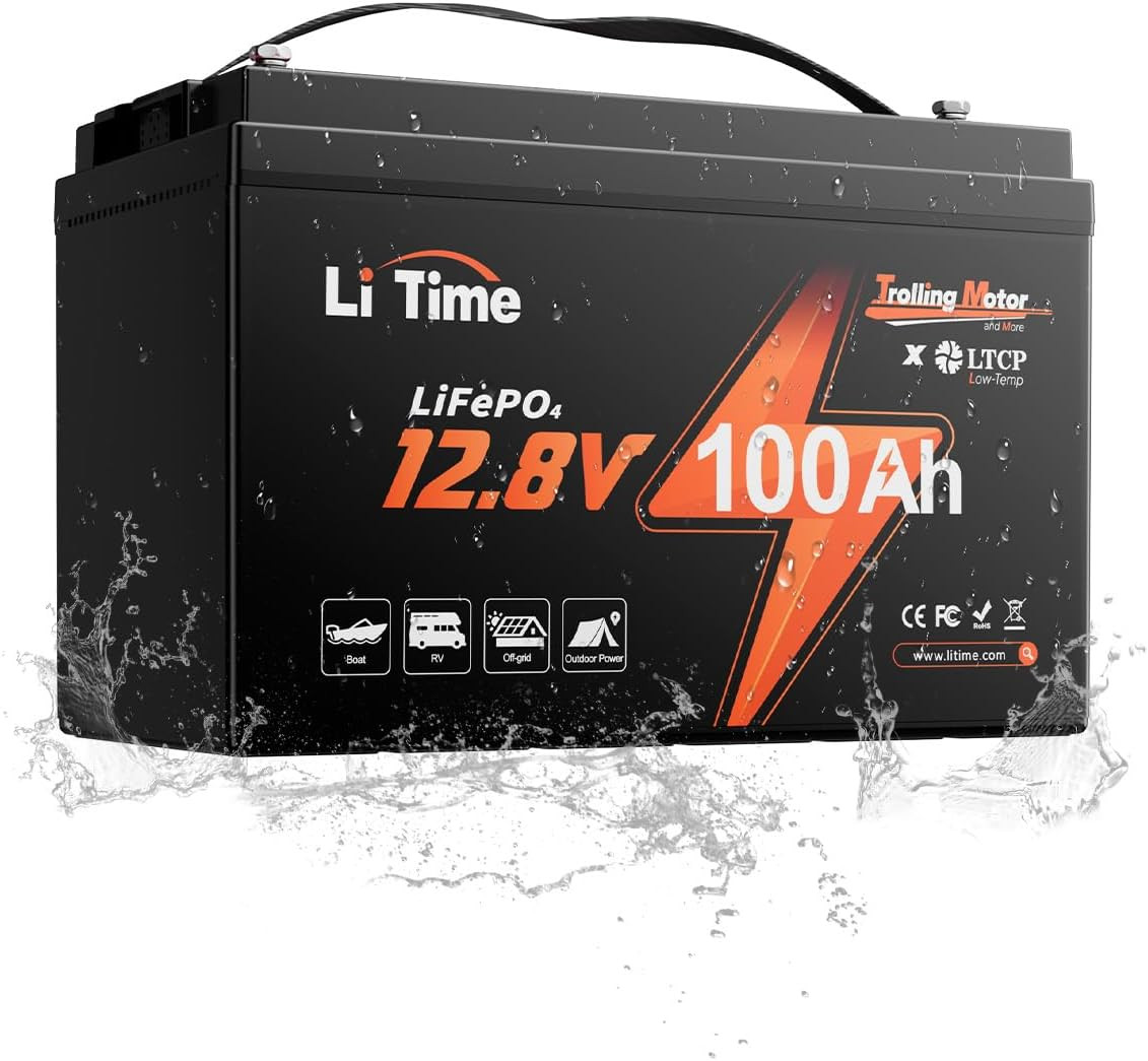 Litime 12V 100Ah Trolling Motor Lifepo4 Battery (Group 31), 12 Volt Lithium Batt