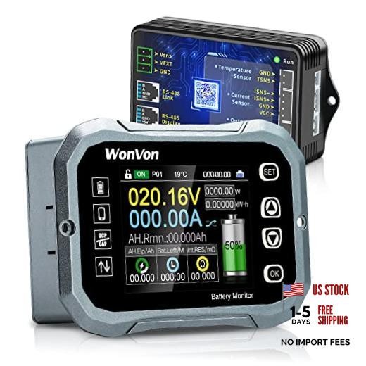 Battery Monitor with Shunt 400A 0V-120V Battery Monitor for RV Motorcycle