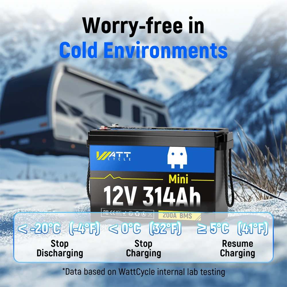 WattCycle 12V 300Ah LiFePO4 Lithium Battery 314Ah Deep Cycle 15000+ RV Camping