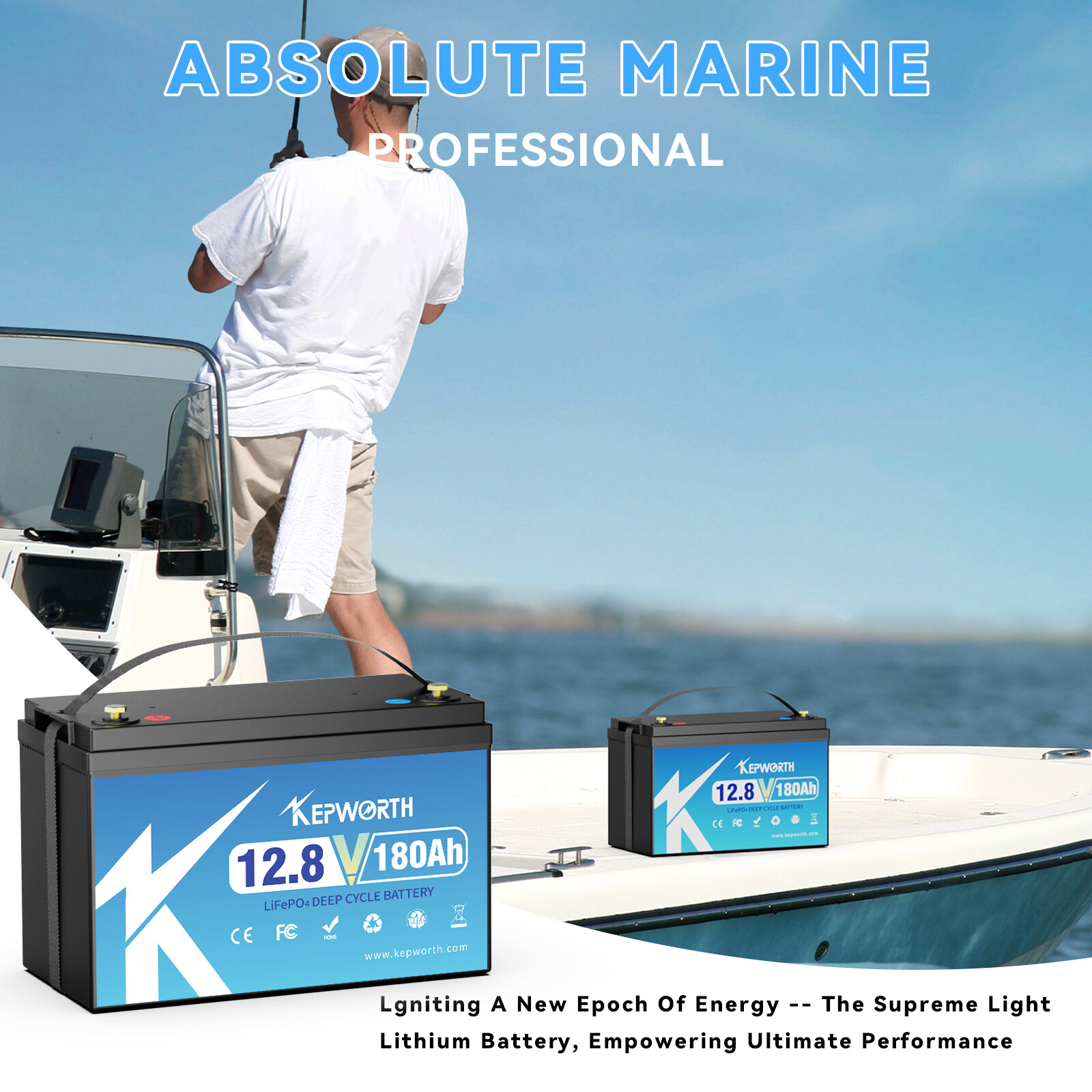 12V 180Ah Lithium Battery LiFePO4 100A BMS for Solar RV Trolling motor Off-grid