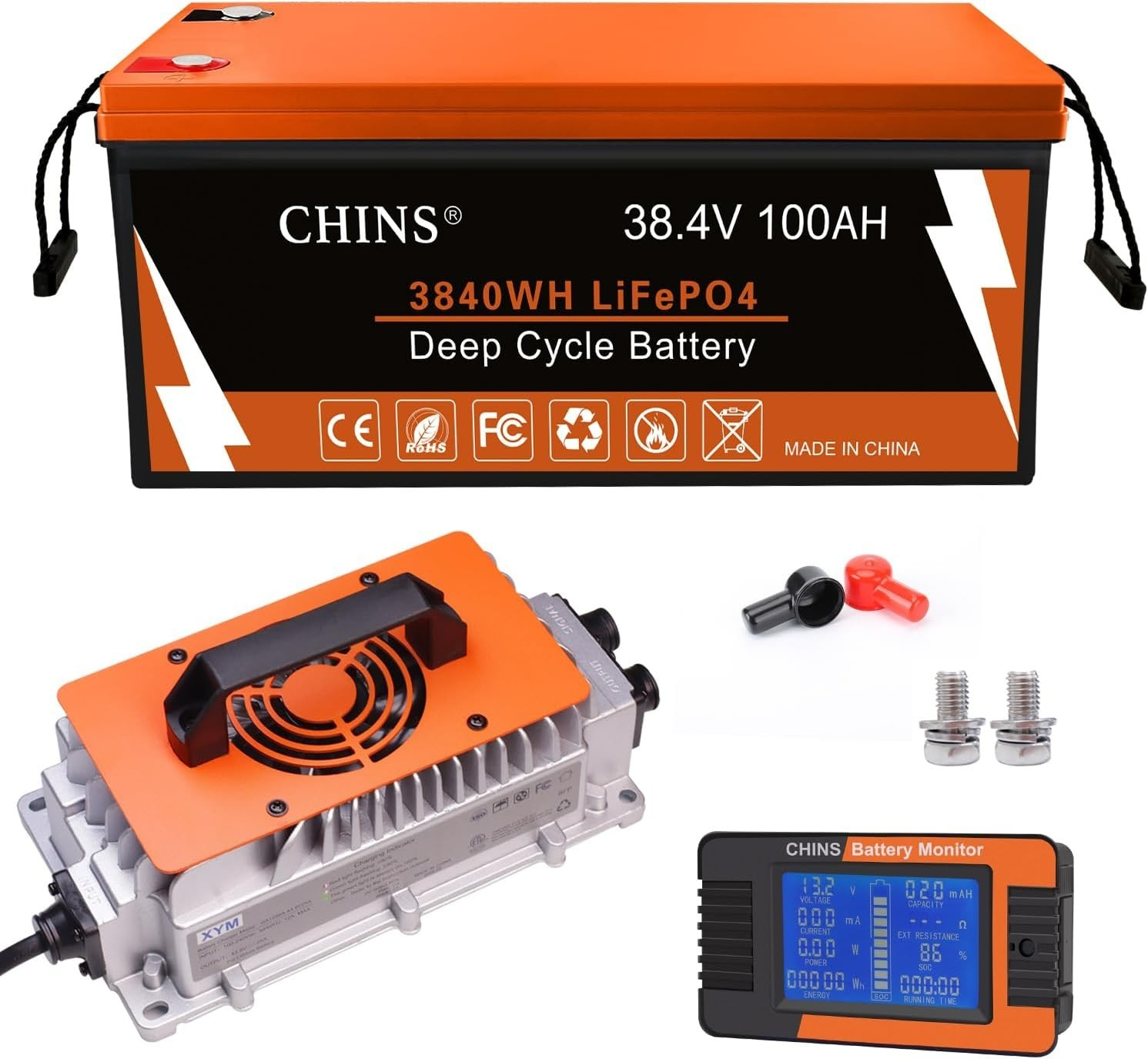 CHINS LiFePO4 Battery 12V 20AH 50AH 100AH Deep Cycle Lithium Battery Gff-Grid