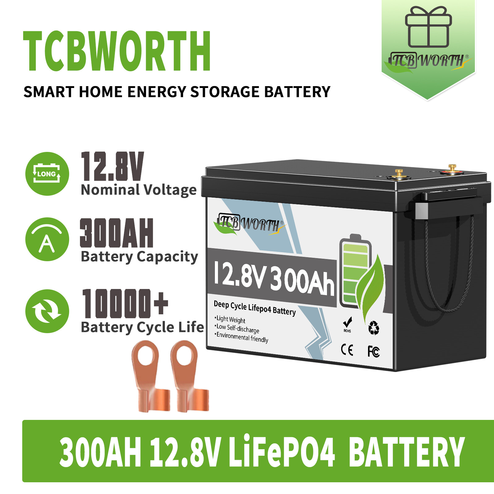 Mini 12V 300Ah LiFePO4 Lithium Battery Deep Cycle 200A BMS for Solar Off-grid RV