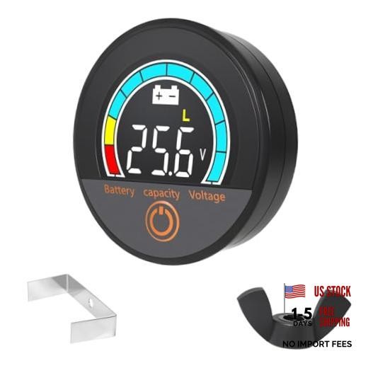 IP67 Waterproof Battery Meter Monitor, 12v 24v 36v 48v 60v 72v 84v Digital Blue