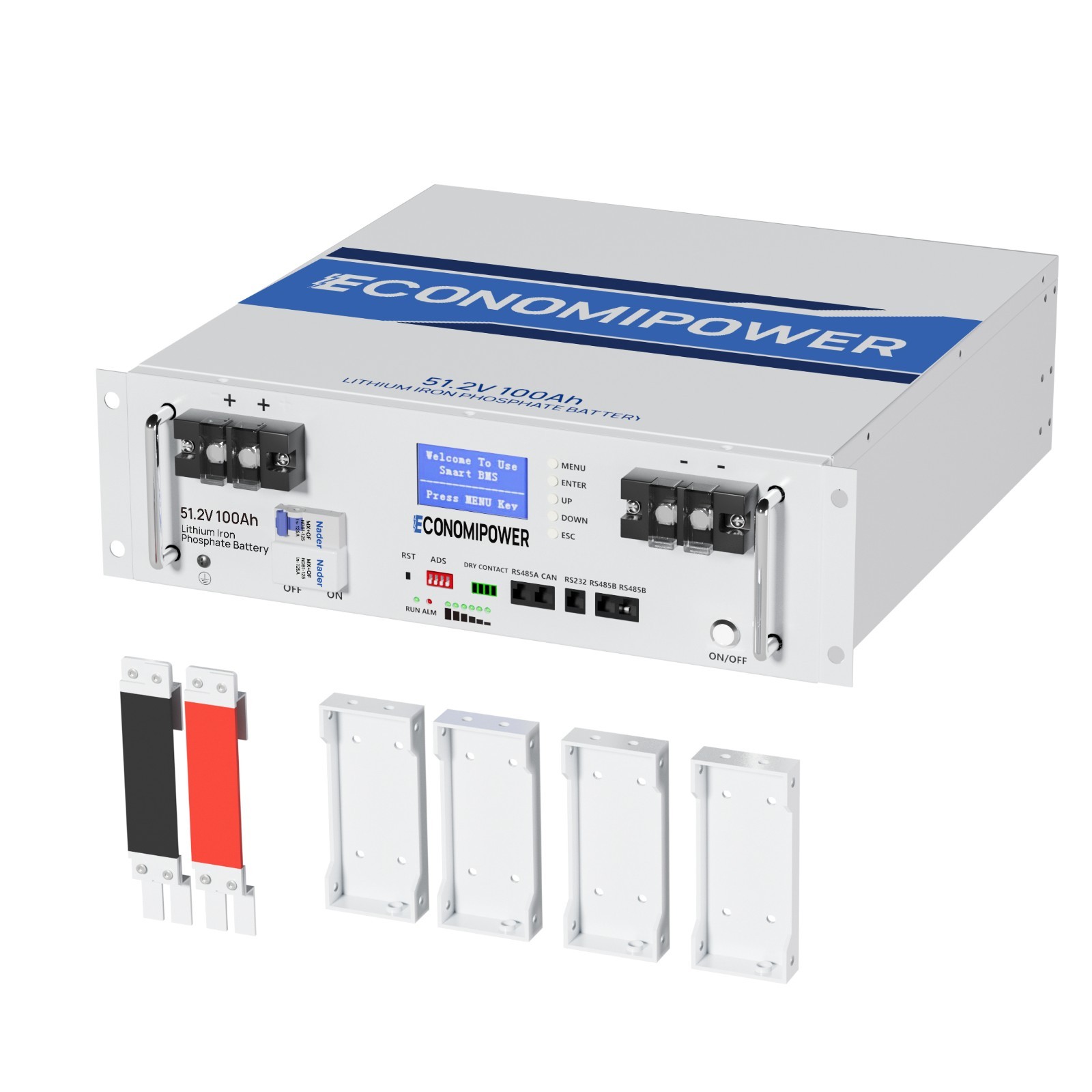 48V LiFePO4 51.2V 50Ah/100Ah Battery with BMS for RV & Home Solar Energy Storage