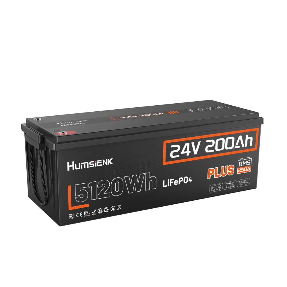 1/2/3/4 Pack 5.1KWh 24V 200Ah LiFePO4 Battery 250A BMS Deep Cycle Solar Off-grid