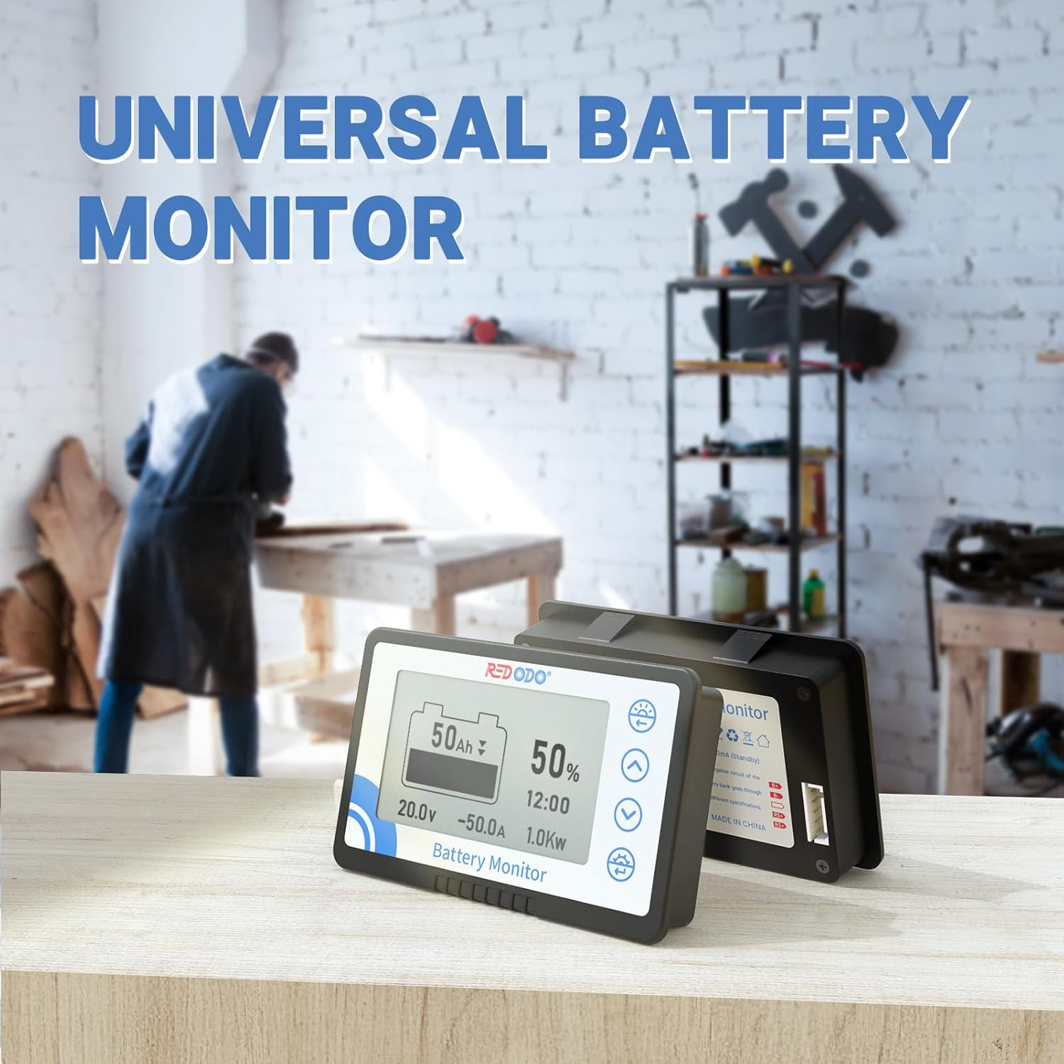 Battery Monitor with Shunt, Battery Meter Voltage Range 8V-120V, up to 500A for