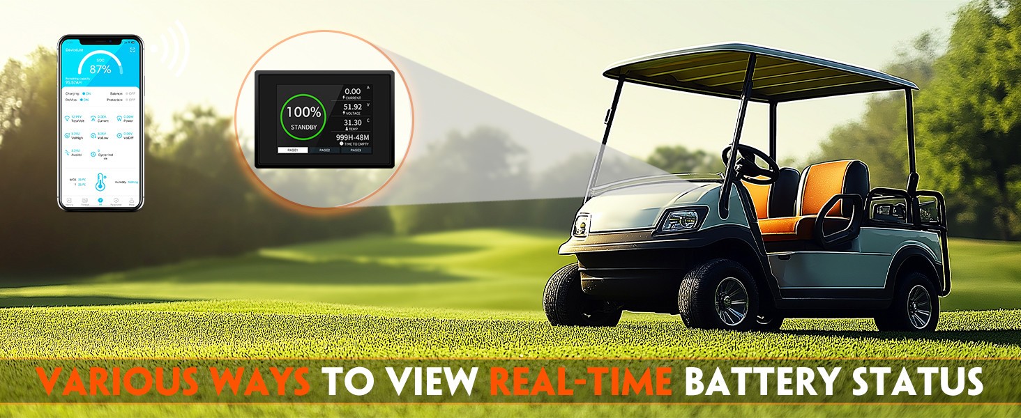 CloudEnergy 48V 105AH Golf Cart LiFePO4 Battery 250A BMS with Charger