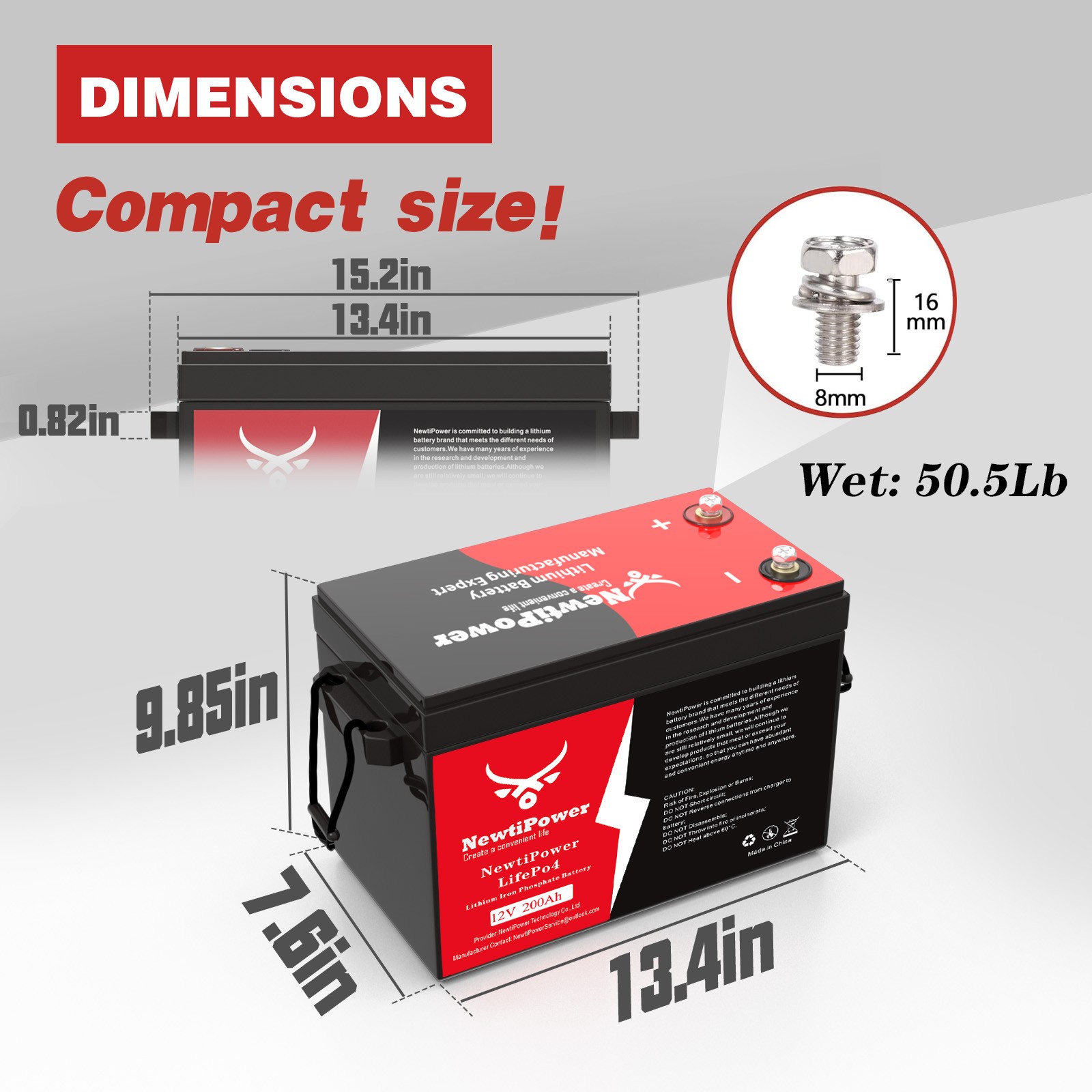 12V 200Ah LiFePO4 Lithium Battery 150A BMS For RV,Home Storage,Solar Power,Boats