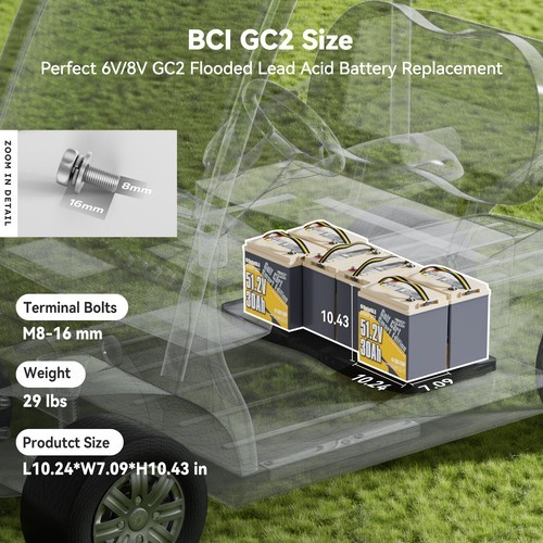 Power Queen 48V 30Ah Bluetooth Low Temp Golf Cart Lithium Battery BMS Deep Cycle