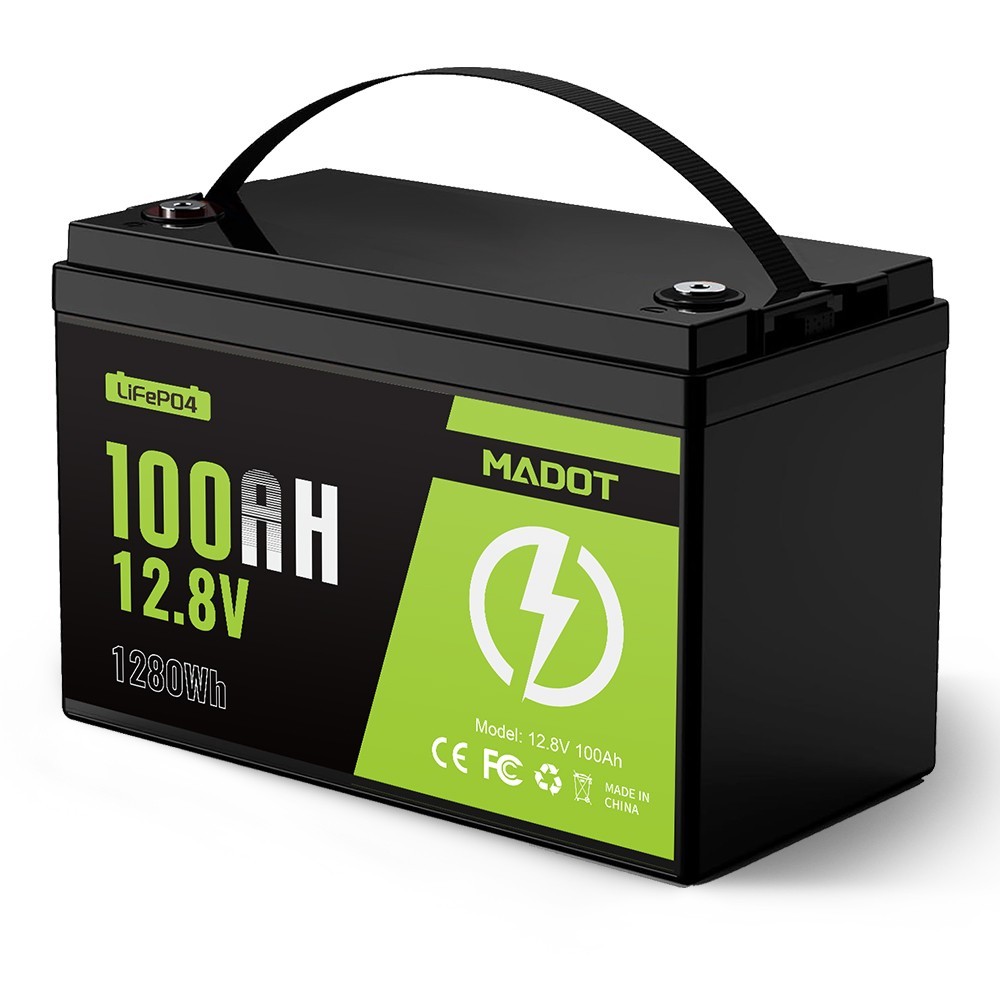 2PC 12V 100Ah LiFePO4 Lithium Battery BMS Deep Cycle for Solar RV Off-grid Motor