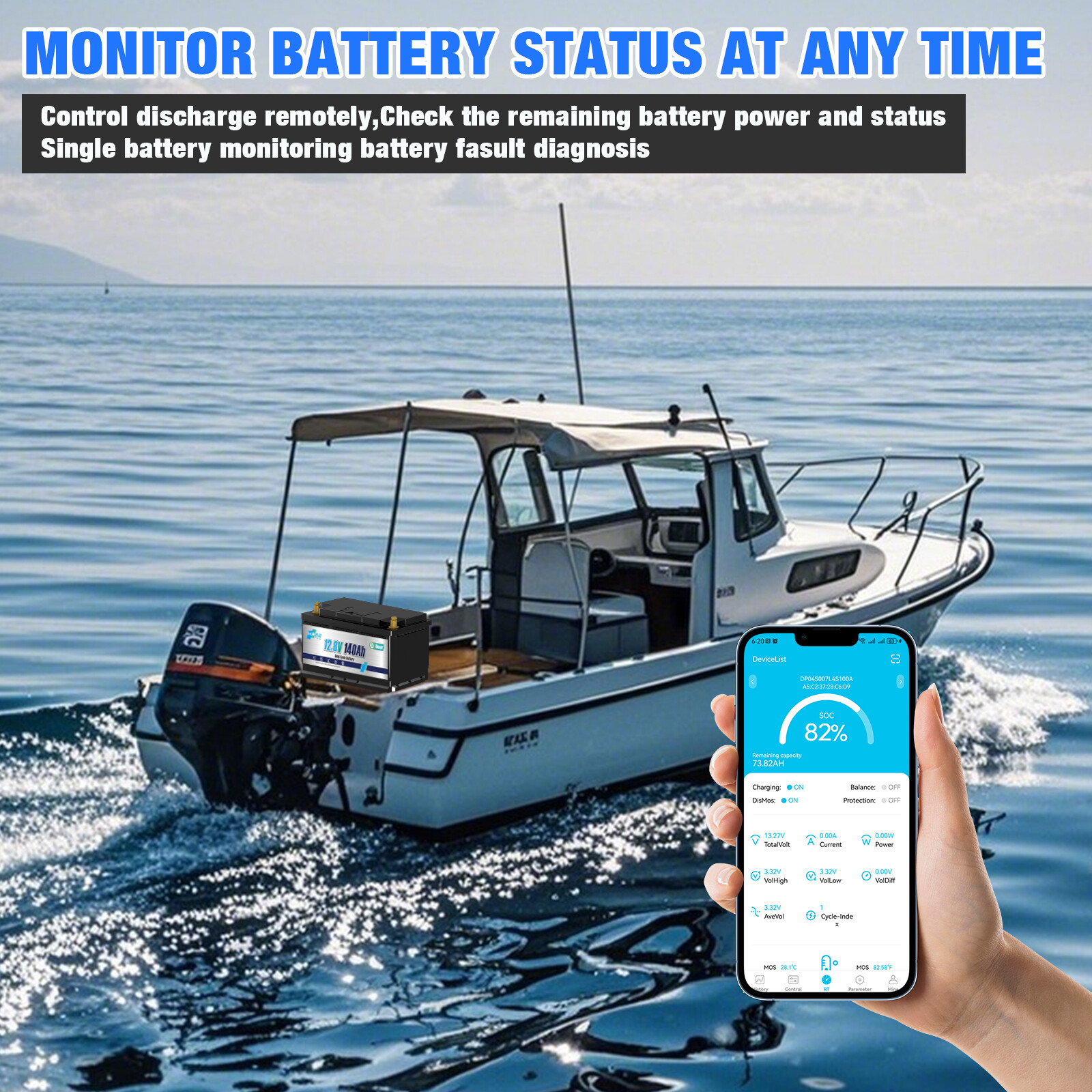 12V 140Ah LiFePO4 Akku Lithium Batterie für Wohnmobil Solar Notstromversorgung