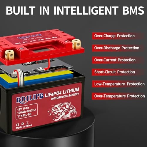 YTX30L-BS Lithium Battery, 12V 10Ah 600CCA LiFePO4 Motorcycle Battery for ATV,