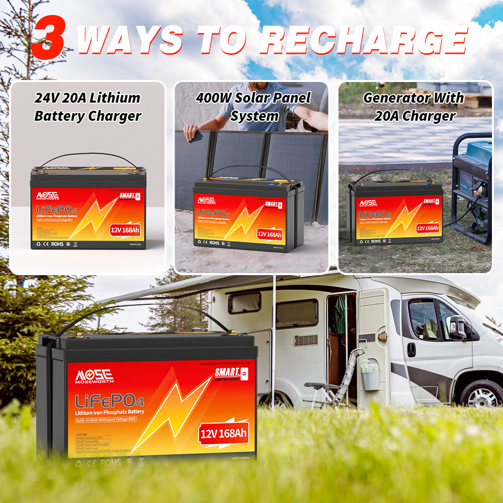 12V 168Ah LiFePO4 Bluetooth Lithium battery 15000+Deep Cycle BMS Solar Marine