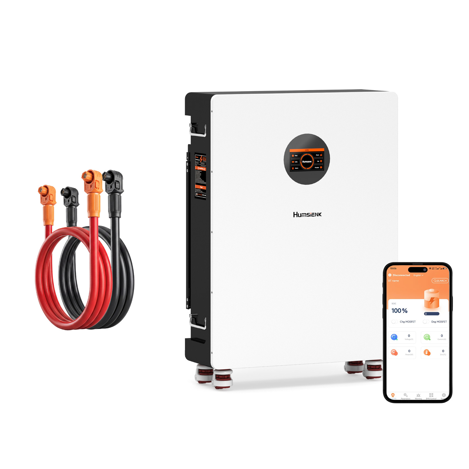 48V 314Ah 300Ah LiFePO4 Battery Wall-Mounted + Dedicated Quick Connect Cable