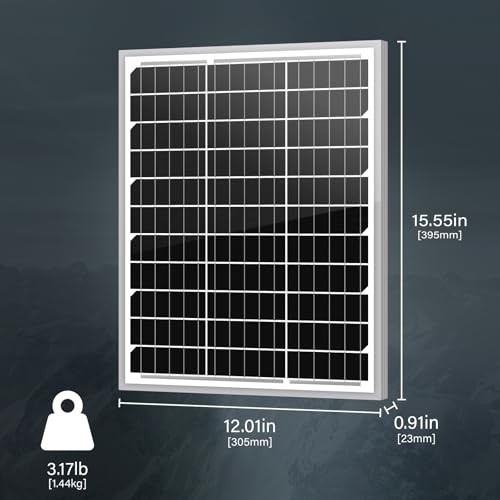 20W 12V Solar Panel Monocrystalline PV Module Designed for 12V Off 20W 1PCS