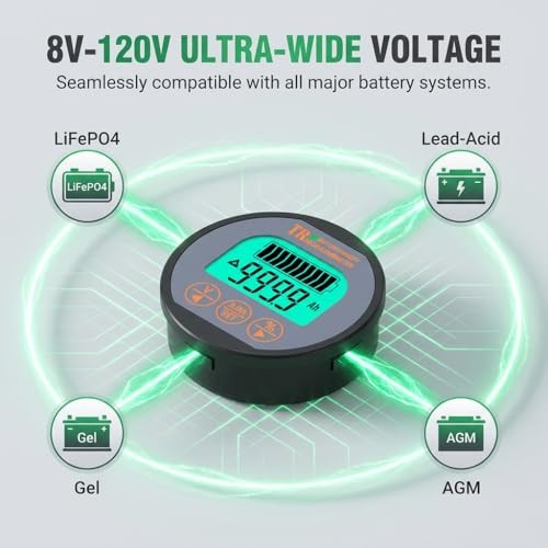 Battery Monitor with Shunt Voltage Ampere Capacity Tester High Precision 0-350A