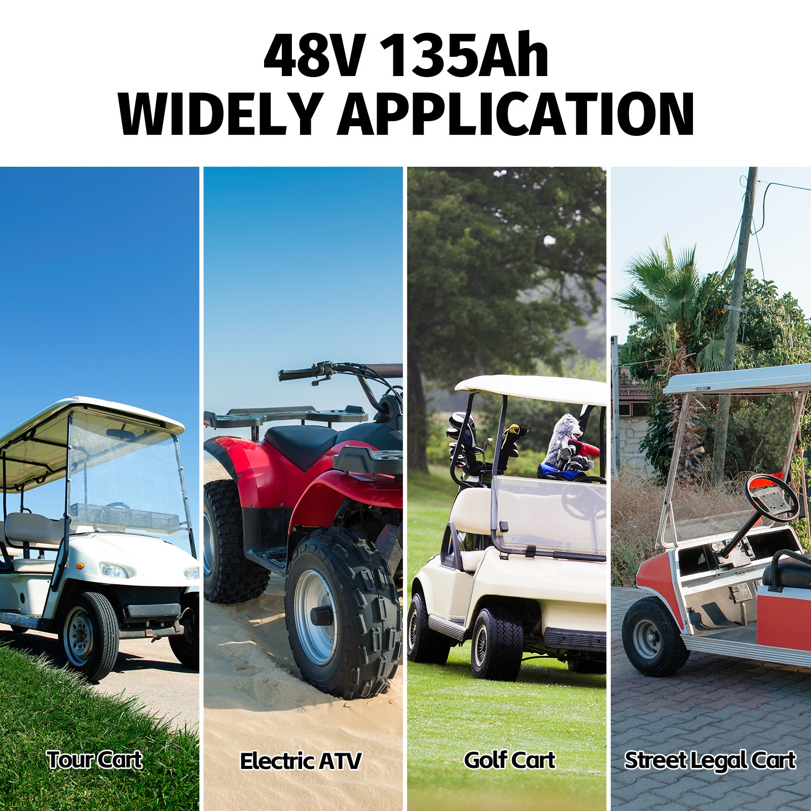 48V 166Ah LiFePO4 Lithium Golf Cart Battery with APP For Golf Cart Off-Grid Boat