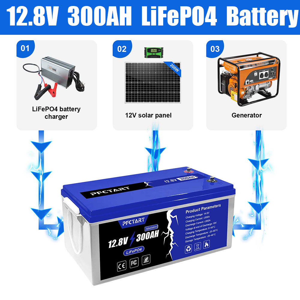 12V/24V/48V 300Ah LiFePO4 Lithium Battery BMS for Solar RV Off-grid