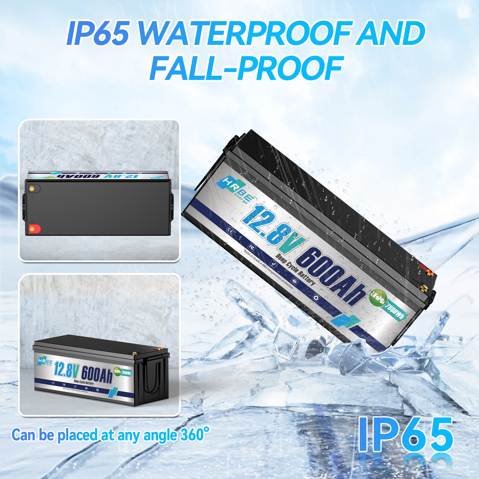 12V 600AH LiFePO4 Lithium Battery 200A BMS 15000+ cycles RV Solar Marine 7680Wh