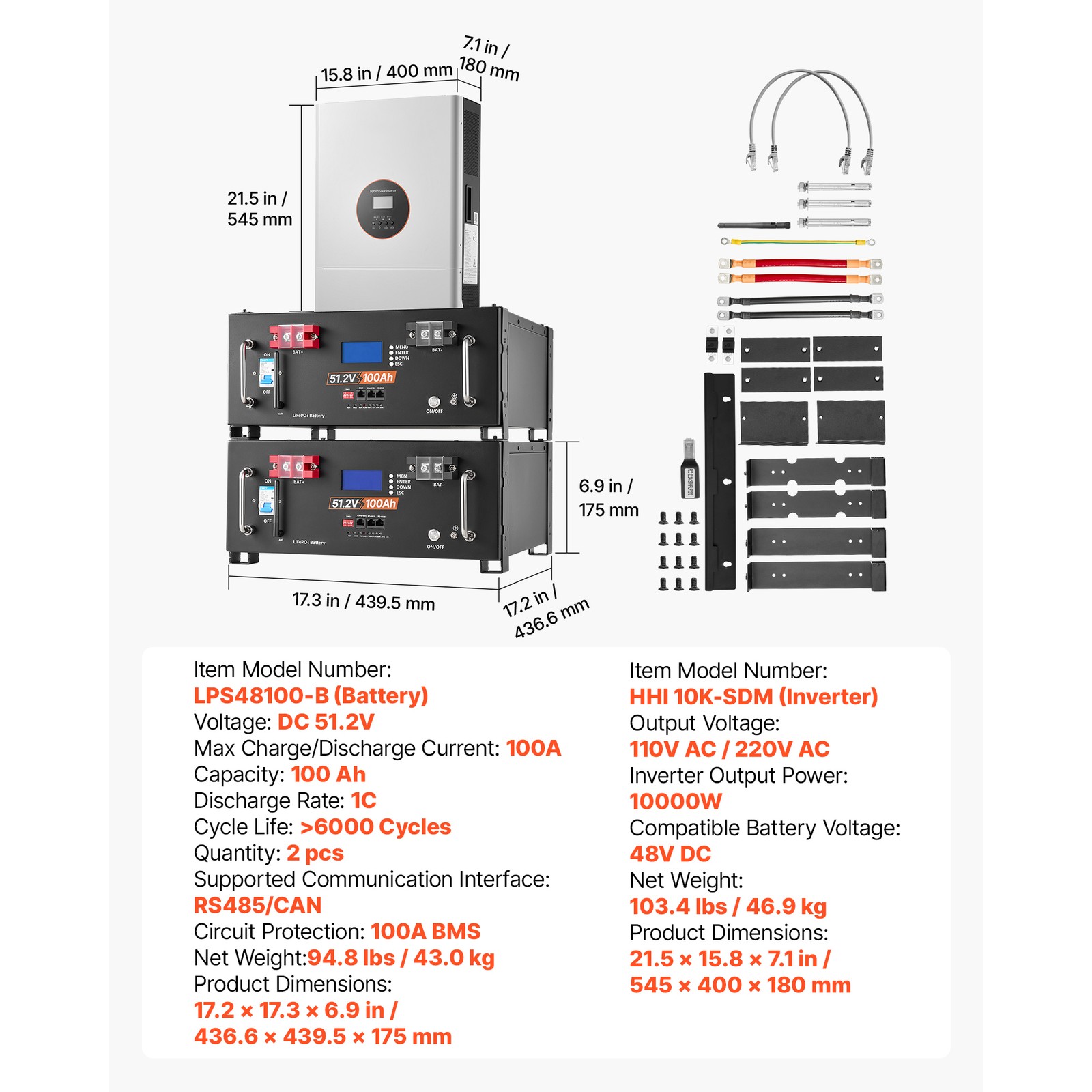 Uimoso Home Backup Power Station 5120Wh LiFePO4 Battery with 10000W AC Inverter