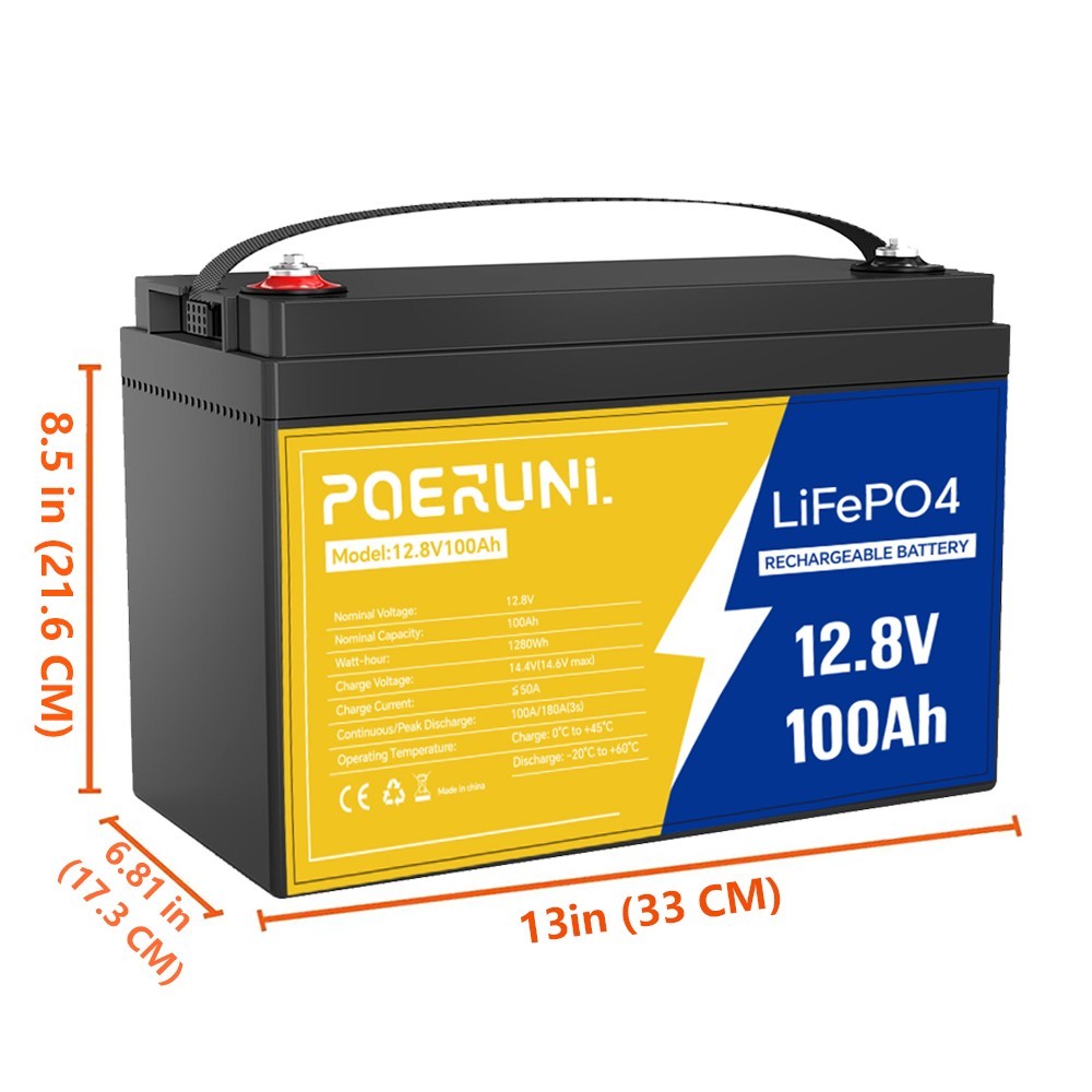 LiFePO4 Lithium Battery 12V 100Ah 200Ah BMS Deep Cycle for Solar Panel RV Campe