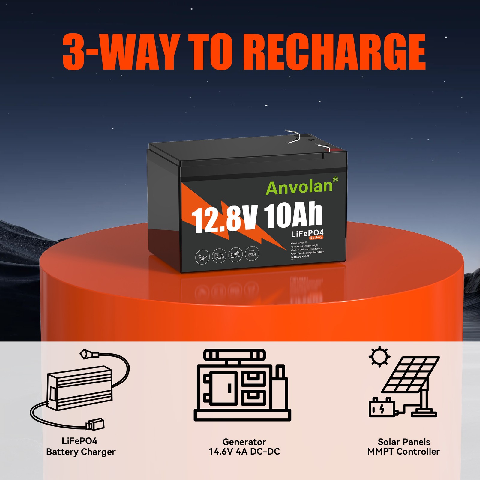2pcs 12V 10Ah LiFePO4 Lithium Battery 8000+ Deep Cycle BMS Solar E-Scooter