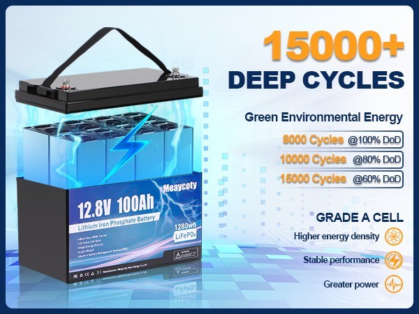 12.8V 20Ah 50Ah 100Ah 200Ah LiFePO4 Lithium Battery for RV Solar Marine Off-grid