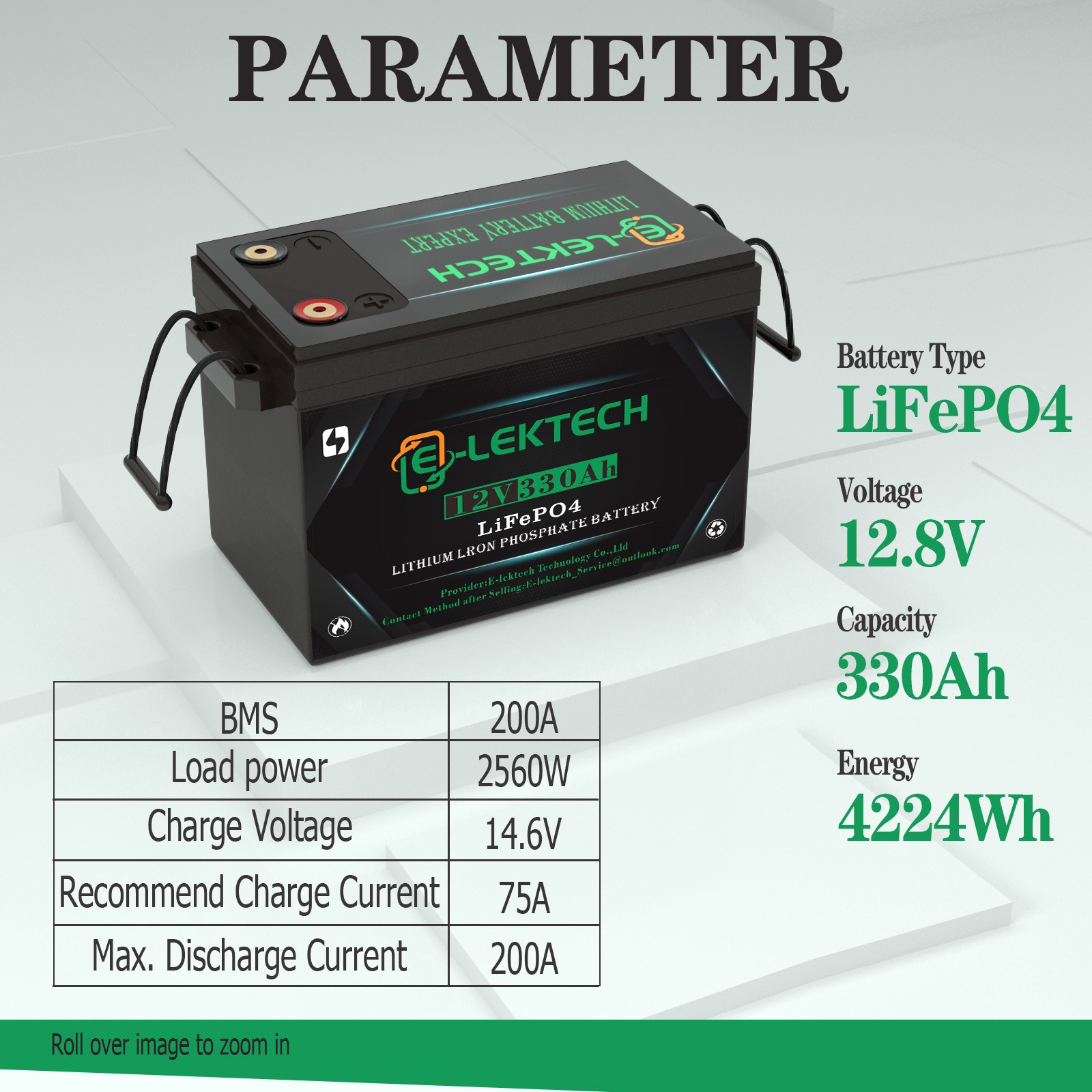 12V 300Ah 330Ah LiFePO4 Lithium Battery Built-in 200A BMS For Solar Off-grid RV