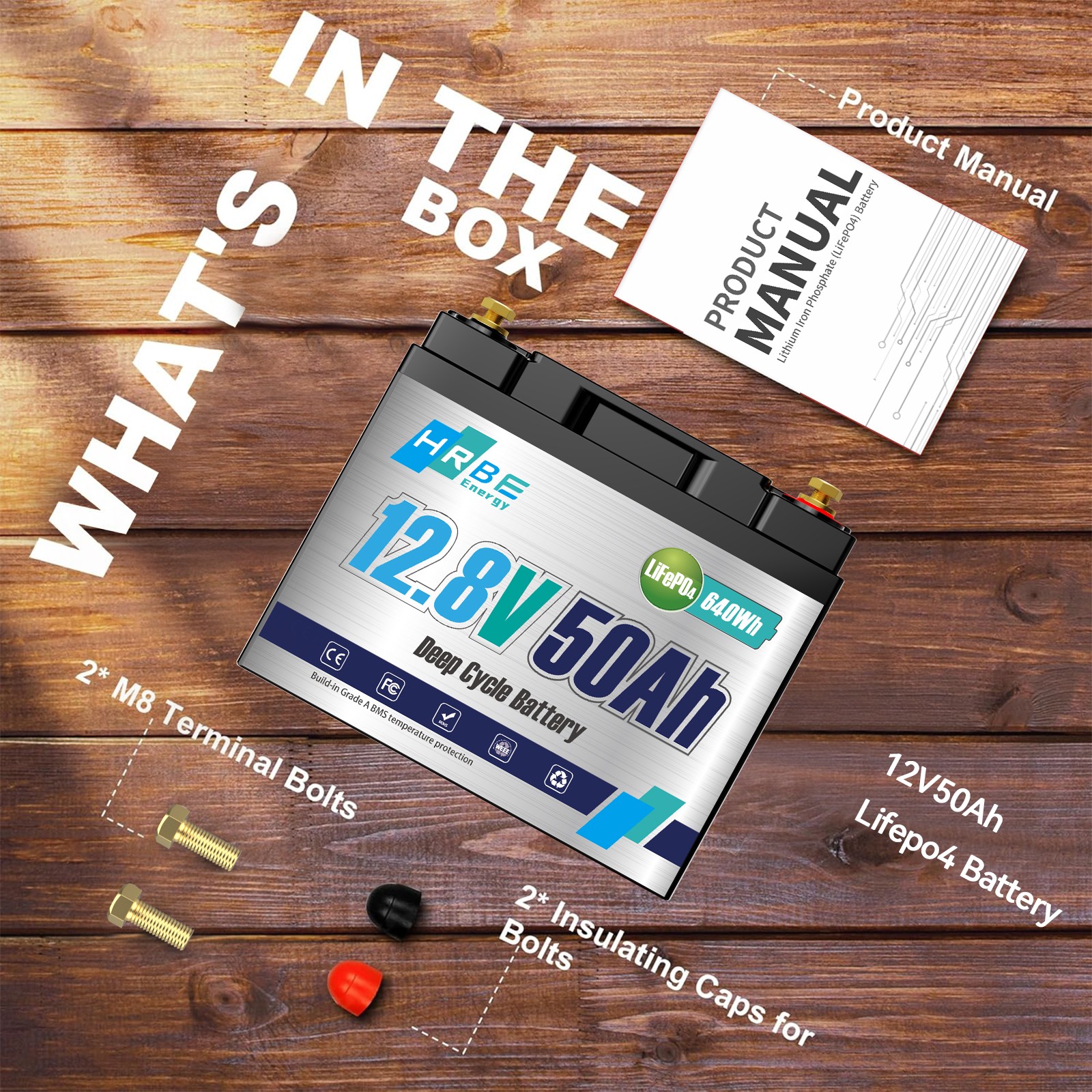 12V 50Ah Deep Cycle Battery Lithium BMS Iron Phosphate LiFePO4 Battery For RV