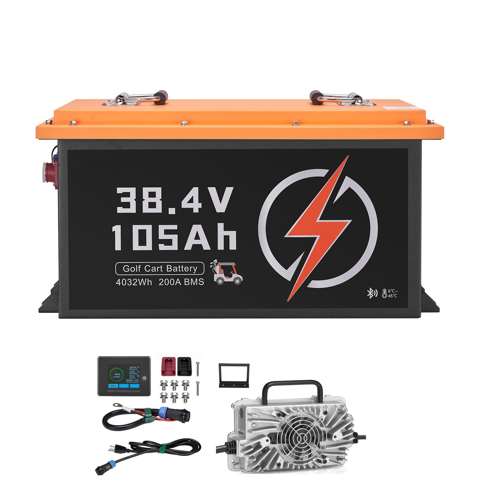 Uimoso 36V 105Ah Golf Cart Lithium Battery with 20A Charger and Touch Monitor